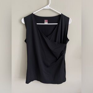 Title Nine black crossover athletic top M